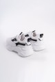 TOKYO Bağcıklı Ortopedik Taban Triko Detaylı Kadın Spor Ayakkabı BT Beyaz/Siyah